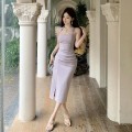 高品质挂脖露背收腰晚装